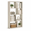 Libreria a 8 vani in MDF rettangolare color crema 60 x 24 x 160 cm