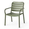 Poltrona da giardino impilabile in polipropilene verde oliva 55 x 57 x 82 cm